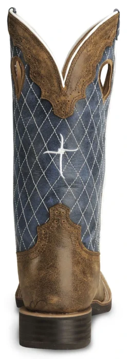 Twisted X Men's Distressed Ruff Stock Western Boots - Broad Square Toe