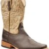 Roper Men's Tan Faux Leather Western Boots - Broad Square Toe