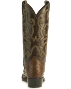 Tony Lama Men's Full Quill Ostrich Western Boots - Medium Toe -Country Outfitter Shop 066359 H9 BK