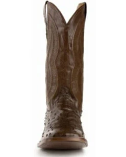 Ferrini Men's Cognac Full Quill Ostrich Western Boots - Broad Square Toe -Country Outfitter Shop 066846 7012 P3