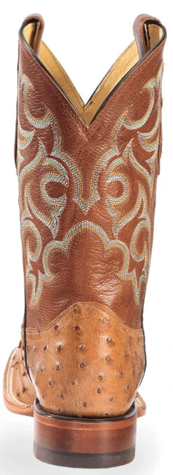 Justin Men's Waxy Full Quill Ostrich Western Boots - Broad Square Toe -Country Outfitter Shop 066A49 38 BK