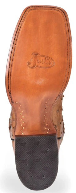 Justin Men's Waxy Full Quill Ostrich Western Boots - Broad Square Toe -Country Outfitter Shop 066A49 38 BM
