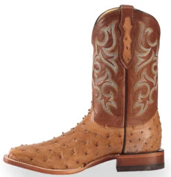 Justin Men's Waxy Full Quill Ostrich Western Boots - Broad Square Toe -Country Outfitter Shop 066A49 38 LT