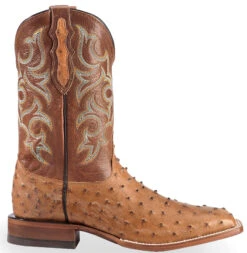 Justin Men's Waxy Full Quill Ostrich Western Boots - Broad Square Toe -Country Outfitter Shop 066A49 38 RT