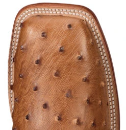 Justin Men's Waxy Full Quill Ostrich Western Boots - Broad Square Toe -Country Outfitter Shop 066A49 38 TP