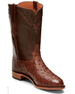 Tony Lama Men's Exotic Ostrich Skin Western Boots - Round Toe -Country Outfitter Shop 066A54 GD P1