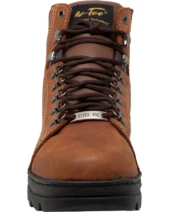 AdTec Men's 6" Leather Hiker Work Boots - Steel Toe