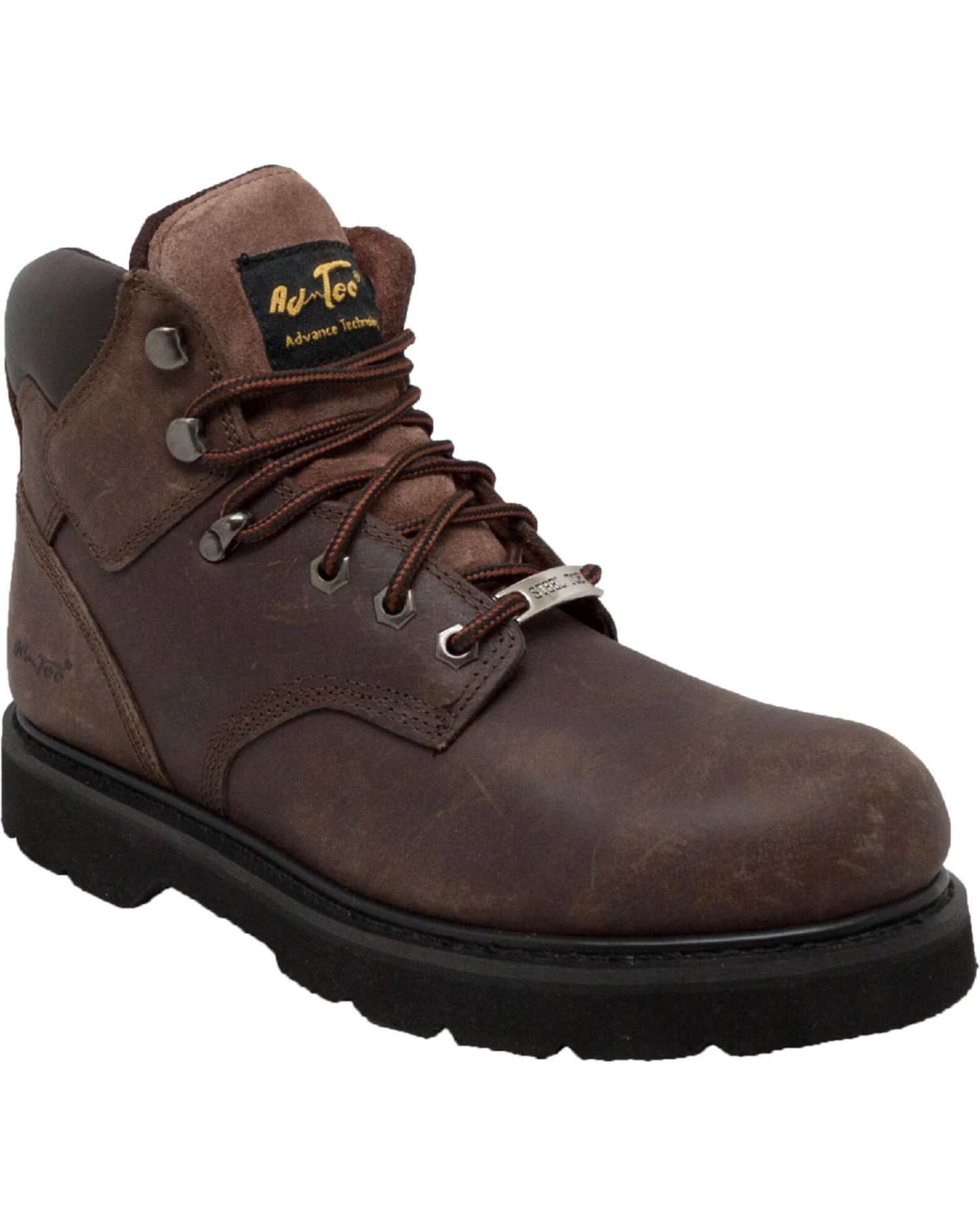 Ad Tec Men's 6" Leather Work Boots - Steel Toe 1 Ad Tec Men's 6" Leather Work Boots - Steel Toe