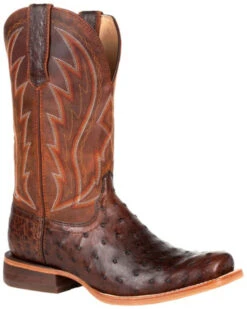 Durango Men's Chestnut Full-Quill Ostrich Western Boots - Square Toe -Country Outfitter Shop 2000320679 203 P1