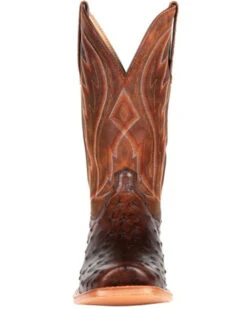 Durango Men's Chestnut Full-Quill Ostrich Western Boots - Square Toe