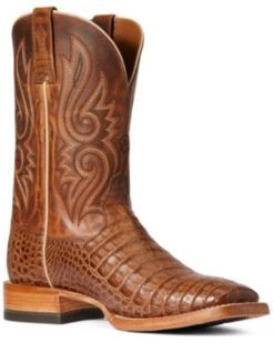 Ariat Men's Denton Exotic Caiman Belly Skin Western Boots - Broad Square Toe -Country Outfitter Shop 2000340993 200 P1