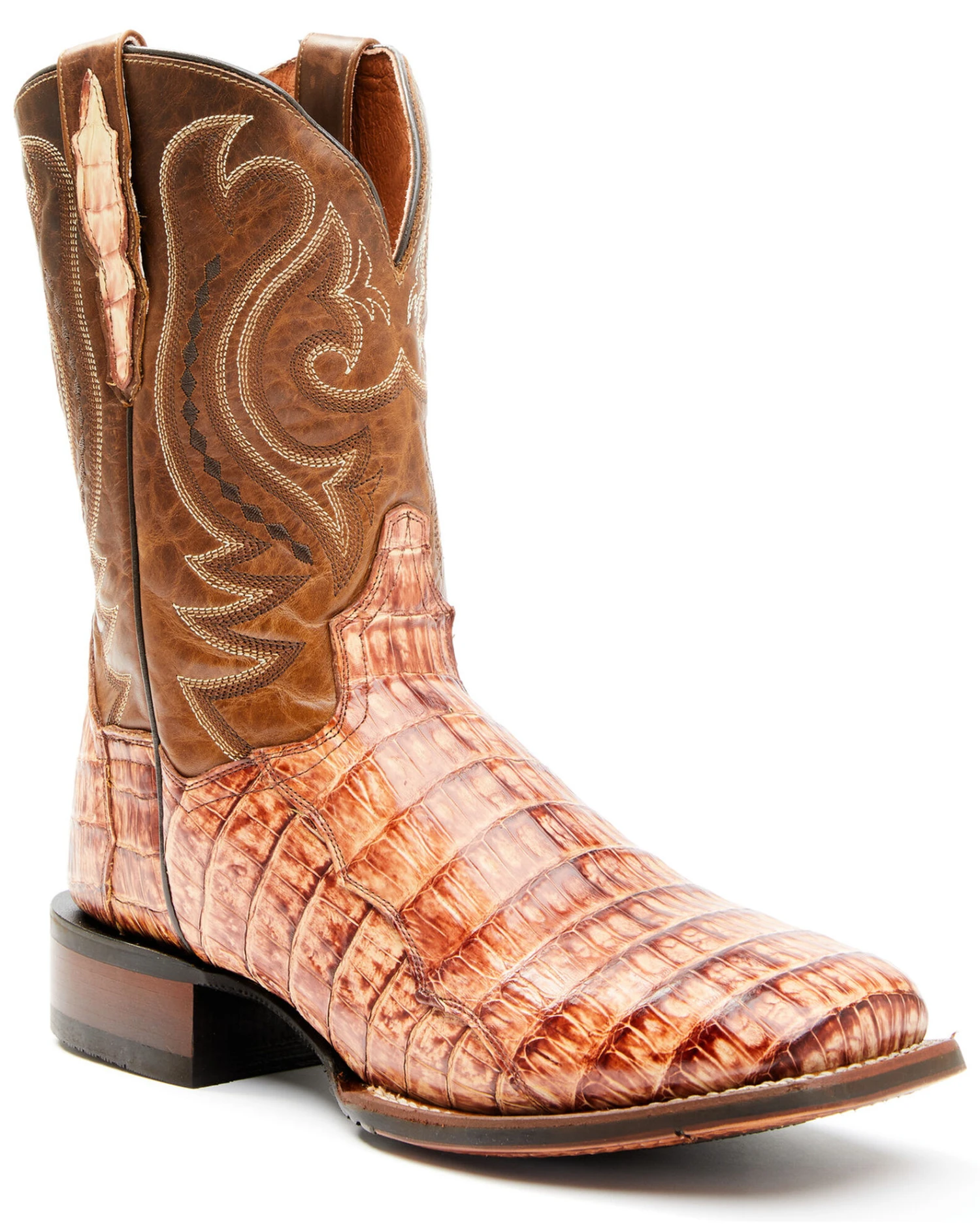 Dan Post Men's Tan Caiman Belly Western Boots - Broad Square Toe 3 Dan Post Men's Tan Caiman Belly Western Boots - Broad Square Toe - Image 3