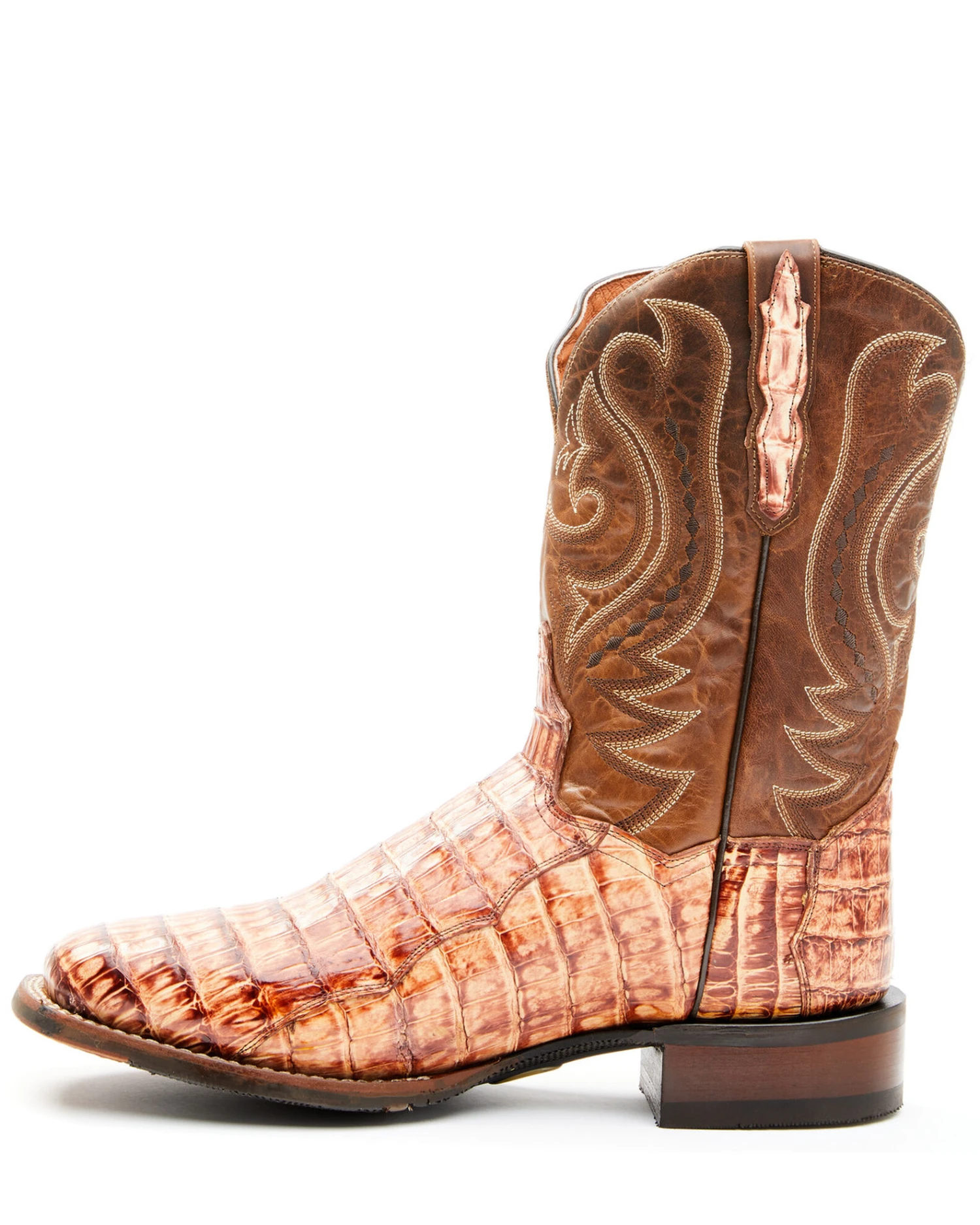 Dan Post Men's Tan Caiman Belly Western Boots - Broad Square Toe 2 Dan Post Men's Tan Caiman Belly Western Boots - Broad Square Toe - Image 2