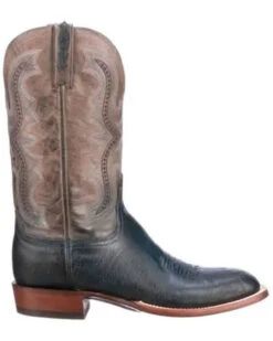 Lucchese Men's Navy Cecil Western Boots - Broad Square Toe -Country Outfitter Shop 2000346924 410 P2