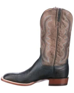 Lucchese Men's Navy Cecil Western Boots - Broad Square Toe -Country Outfitter Shop 2000346924 410 P3