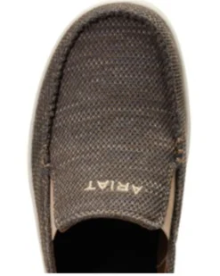 Ariat Men's Heather Brown Hilo 360 Canvas Slip-On Casual Shoe - Moc Toe