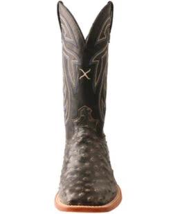 Twisted X Twistex X Men's Ruff Stock Fill-Quill Ostrich Vamp Exotic Western Boot - Broad Square Toe