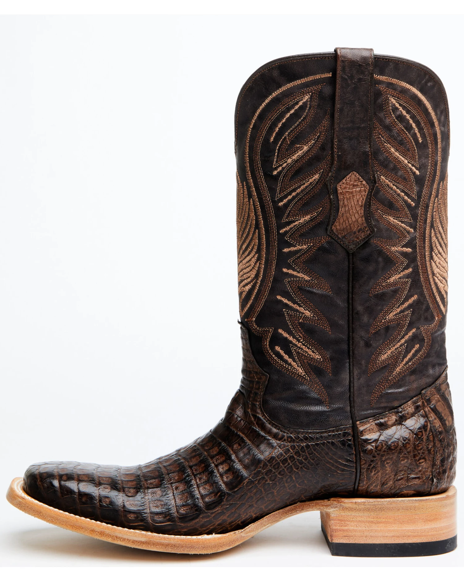 Tanner Mark Men's Shawnee Exotic Caiman Belly Western Boots - Broad Square Toe 1 Tanner Mark Men's Shawnee Exotic Caiman Belly Western Boots - Broad Square Toe