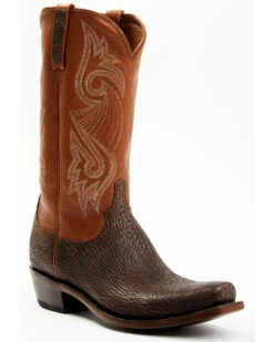 Lucchese Men's Exotic Shark Cowhide Western Boots - Square Toe -Country Outfitter Shop 2000364797 200 P1