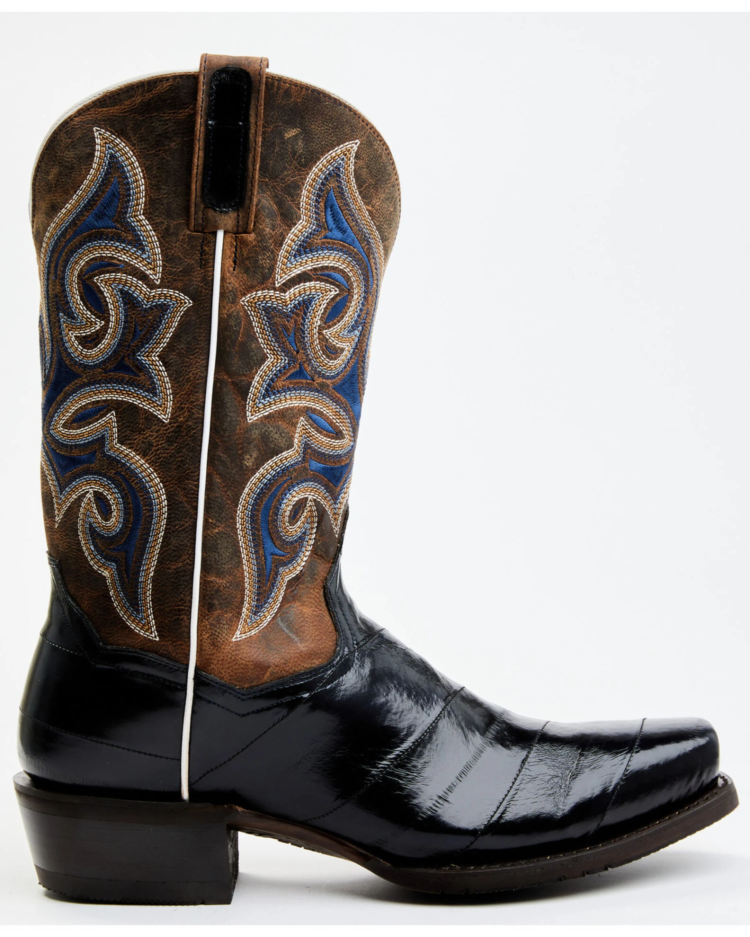Dan Post Men's Eel Exotic Blue Western Boots - Square Toe 6 Dan Post Men's Eel Exotic Blue Western Boots - Square Toe - Image 6