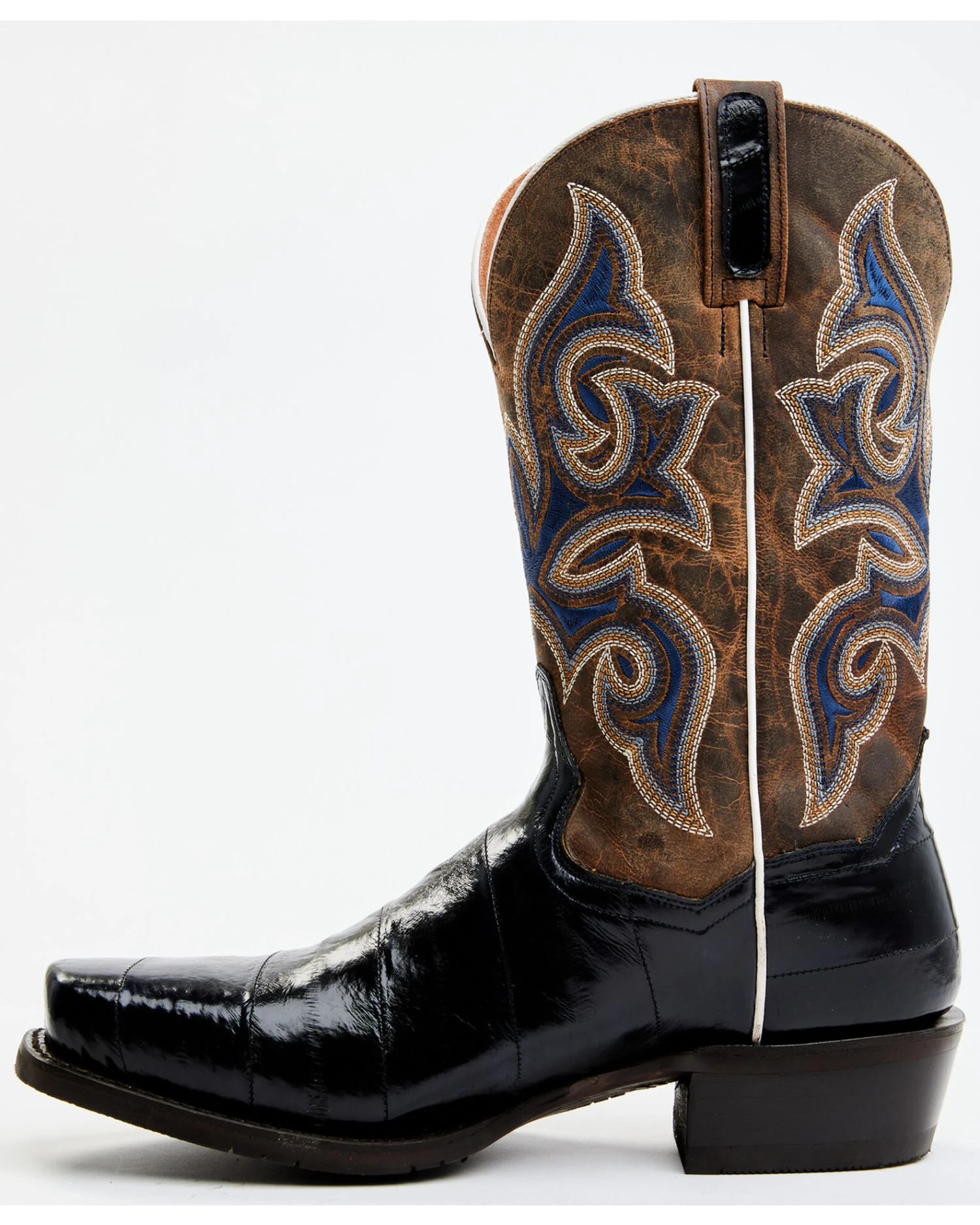 Dan Post Men's Eel Exotic Blue Western Boots - Square Toe 4 Dan Post Men's Eel Exotic Blue Western Boots - Square Toe - Image 4