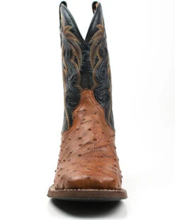 Dan Post Men's 11" Bay Apache Hand Quill Ostrich Exotic Western Boots - Broad Square Toe -Country Outfitter Shop 2000381789 201 P4