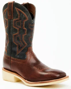 RANK 45 Men's Bullet Saddle Western Performance Boots - Broad Square Toe