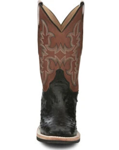 Justin Men's Drover Exotic Full Quill Ostrich Western Boots - Broad Square Toe -Country Outfitter Shop 2000385393 001 P4