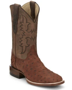 Justin Men's Full-Quill Ostrich Exotic Boot - Square Toe -Country Outfitter Shop 2000385394 213 P1